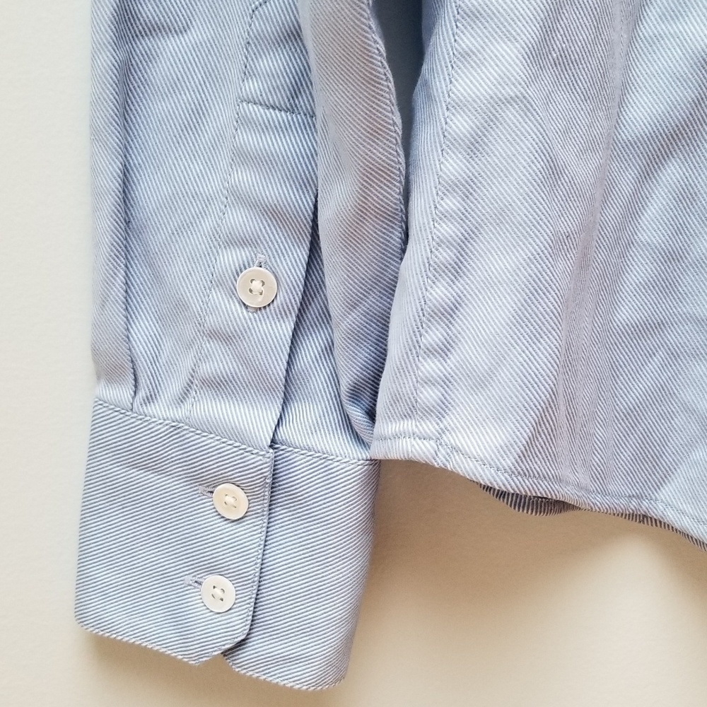 Ann Taylor Light Blue Long-Sleeve Button-Down Blouse - Picture 3 of 5